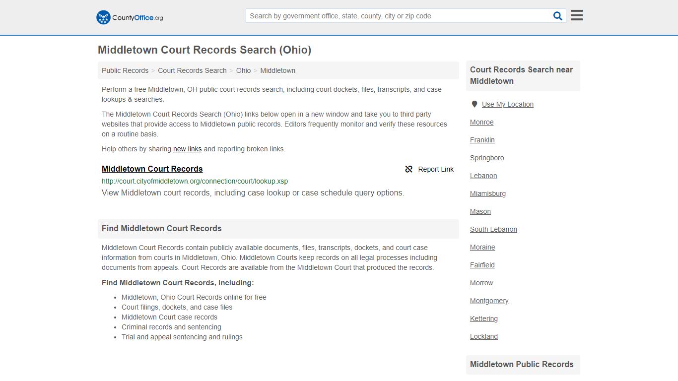 Court Records Search - Middletown, OH (Adoptions, Criminal ...